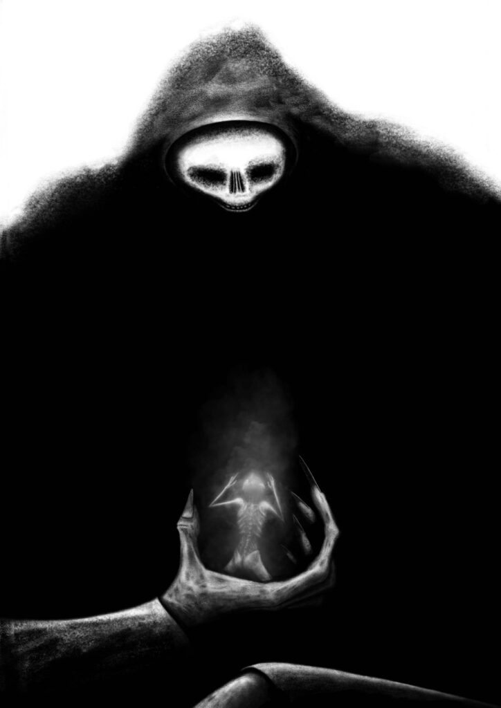 One of my digital illustrations I submitted for the IAMX Headstreams art book.